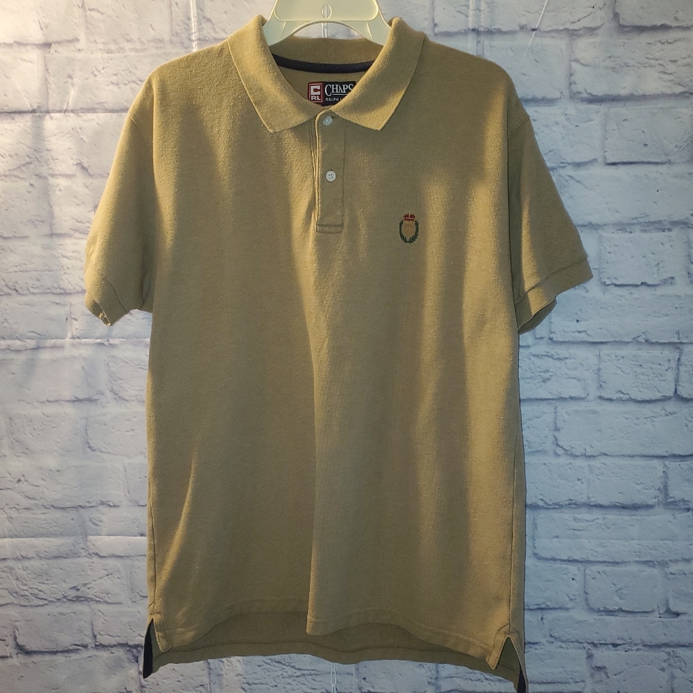 Ralph Lauren Chaps Short Sleeve Pullover Polo Shirt, M, Tan